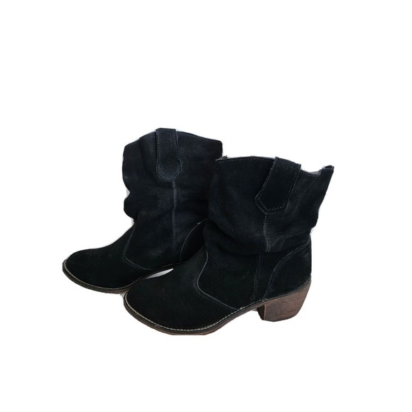 Steve Madden • black suede 2.5" Heel P-Turner Ankle Boots Women's Size 10 - Picture 3 of 8